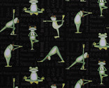 Cotton Frogs Frog Yoga Poses Exercise Words Cotton Fabric Print BTY D669.32 - £10.51 GBP