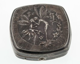 Vintage DJER-KISS Kissing Fairies Powder Compact w/ Mirror Gorgeous Gift - £115.32 GBP