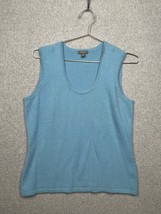 Ann Taylor Cashmere Womens Tank Top Sleeveless Scoop Neck M Office Casual Blue - £21.59 GBP