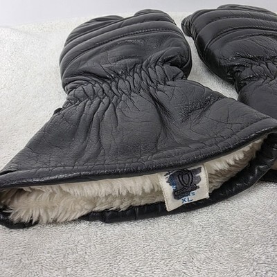 Men's XL Black Leather Insulated Conroy Trigger 3 Three-Finger Mittens Gloves Item image 6