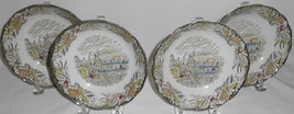 Set (4) Ridgway Heritage Pattern 6 1/8&quot; Cereal Bowls w/BARTLETS Scenes Of Canada - £23.45 GBP