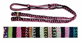 Western Saddle Barrel Racing Horse Knotted 7&#39; Contest Reins in Many Colo... - $13.80