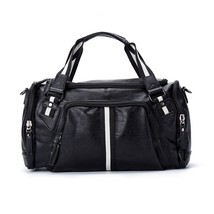Scione Striped Travel Luggage Handbag Waterproof PU Leather Sport Shoulder Bags  - £57.76 GBP