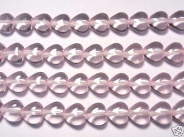 25 10x10mm Czech Glass Heart Beads: Rosaline - $1.72
