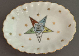 Vintage Order of the Eastern Star Porcelain Candy Dish Lefton China Hand Painted - £8.01 GBP
