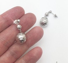 18k white gold diamond ball bead drop dangling earring 4.6g  #AG - £269.79 GBP