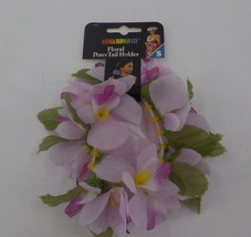 Aloha Hawaii Lei Luau Floral Pony Tail Holder Lavender Purple Exotic Flowers Nwt - £6.95 GBP