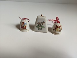 Vintage Christmas Bell Ornaments Made In Japan Circa 1950&#39;s 1960&#39;s Set of 3 - £7.58 GBP
