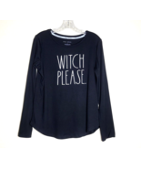 Rae Dunn Pajama Top Womens Small Black Long Sleeve Witch Please Hallowee... - $247.71 MXN