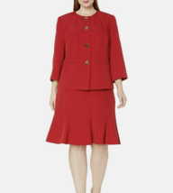 Le Suit 2PC Women&#39;s Petite 4 Button Crepe Trumpet Skirt Suit sz 6P 6 PETITE NWT - £39.14 GBP