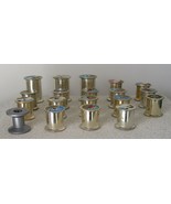 19 Empty Gold &amp; Silver Thread Spools, various sizes - $7.25