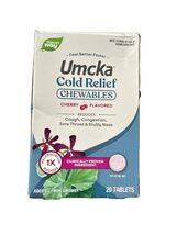 8/27 Nature's Way Umcka Cold Relief, Cherry Flavored, 20 Chewable Tablets - $12.86