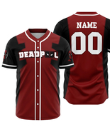 Custom Baseball Jersey Deadpool Costume Unisex Shirt Personalized Birthd... - £15.94 GBP+