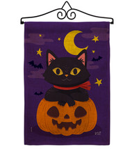 Halloween Kitty Burlap - Impressions Decorative Metal Wall Hanger Garden Flag Se - £27.14 GBP