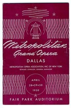 Metropolitan Opera Program Dallas Texas 1950 Faust L&#39;Elisir D&#39;Amore &amp; Tosca - £21.74 GBP