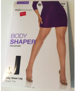 Hanes Stylessentials Body Shaper Pantyhose Silky Sheer Leg BLACK Plus 1X... - £7.73 GBP