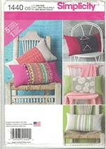 Simplicity 1440 Lumbar Pillow Cover and Embellished Wraps Pattern DIY Home Decor - $7.99