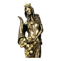 Goddess Fortune Tyche Luck Fortuna Statue Sculpture Figure Bronze Effect 11.5in - £51.41 GBP