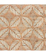 Sallie Tomato Cream Canvas Backed Palms Pro Lite Cork Fabric 1/2 yard - $44.52 CAD