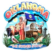 Oklahoma The Sooner State Artwood Montage Fridge Magnet - $7.49