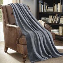 Gray Soft Micro Plush Flannel Fleece Throw Blanket 50&quot;x 60&quot; Best Gift - £20.83 GBP