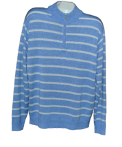 Peter Millar Light Blue White Stripes Wool Linen Men&#39;s Knitted Sweater S... - $129.62
