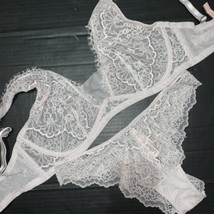 Victoria&#39;s Secret Ungefüttert 34DDD, 36C, 36DD Bh Set Höschen Grau Taupe Lace - £58.16 GBP