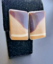 VINTAGE BI- COLOR AGATE 925 STERLING SILVER EARRINGS - $1,064.84 MXN