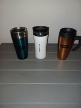 Delta Air Lines Insulated Coffee Cups with Lids Lot of 3 - £31.69 GBP