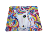 LISA FRANK COLORFUL WHITE HORSE / PONY RAINBOW HAIR MOUSE PAD STARS USED - $19.00