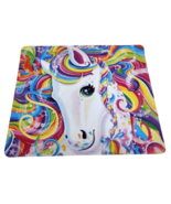 LISA FRANK COLORFUL WHITE HORSE / PONY RAINBOW HAIR MOUSE PAD STARS USED - $19.00
