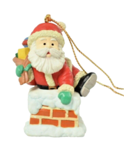 Lustre Fame Santa Claus Coming Down the Chimney Christmas Holiday Ornament - £9.61 GBP