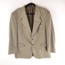 Oleg Cassini Mens Blazer Sport Jacket Wool Plaid Brown 42 S - £11.58 GBP