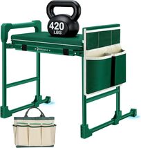 420 lbs Capacity Garden Kneeler &amp; Seat for Seniors: Soft Pad &amp; Tool Bag ... - $148.45