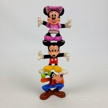 (Set Of 3) Disney Goofy Mickey &amp; Minnie Mouse Head Stand PVC Figures Mattel 2008 - £7.85 GBP