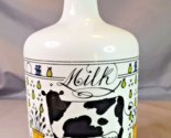 Cow Milk Glass Bottle Jug Decor Countrycore Farmhouse 1980s Kitchen Pear... - $14.80