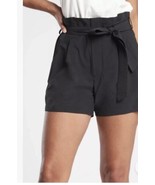 Athleta Womens Skyline II Shorts Black Paper Bag Waist Tie Belt Sz 4 Dressy - $17.82