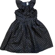Gymboree Sz 5 Black w/ Silver Polka Dots Party Dress - $20.07 CAD