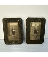 Two Antique Bronze or Brass Chinese Dragons Photo Frames with Photos - $49.95