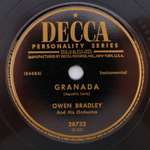 Owen Bradley - Granada / The Breeze 1953 10&quot; 78 rpm Shellac Record Decca – 28732 - £42.12 GBP