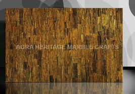 4&#39;x2&#39; Tiger Eye Gold Inlaid Marble Living Room Dining Table Top Patio Decor E234 - £1,050.40 GBP