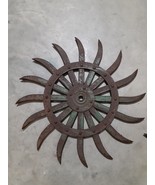 JOHN DEERE Rotary Hoe Wheel 19&quot; Sunflower Yard Art, Farm, Original, Stea... - $21.83