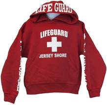 Lifeguard Kids Jersey Shore NJ Life Guard Sweatshirt Red Life Guard Boys Girls - £29.75 GBP