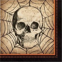 Spooky Symbols Lunch Napkins Paper 16 Pack Skull Halloween Party Tableware - £12.64 GBP