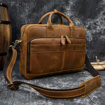 Men&#39;s Vintage Genuine Leather Business Commuter Bag - €128,60 EUR+
