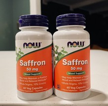 2 Saffron By NOW 50 Mg. 60 Caps Lot of 2 Exp. 7/25 - $37.39