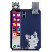 Anymob iPhone Blue Cat 3D Toys Case Soft Silicone Cartoon Cover - £19.18 GBP