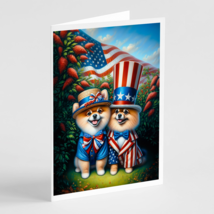 All American Pomeranian Greeting Cards - Pack of 8, Perfect for Any Occasion - £16.94 GBP