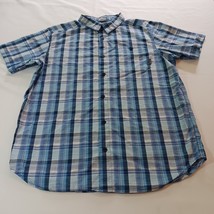 Columbia Regular Fit Men L Blue Cotton Blend Plaid Button Up Shirt Short... - €8,95 EUR
