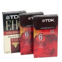 TDK 3 Pack VHS Blank Video Cassette Premium Quality HS EHG T-120 6 Hour EP Mode - £11.67 GBP
